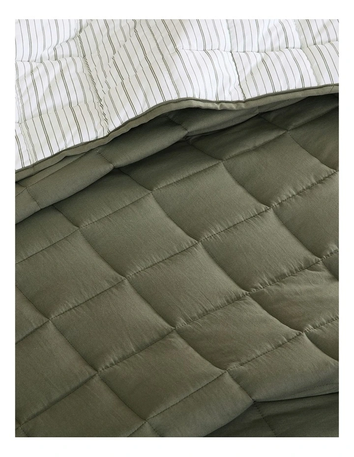 Antique Reversible Coverlet Set In Khaki image 3