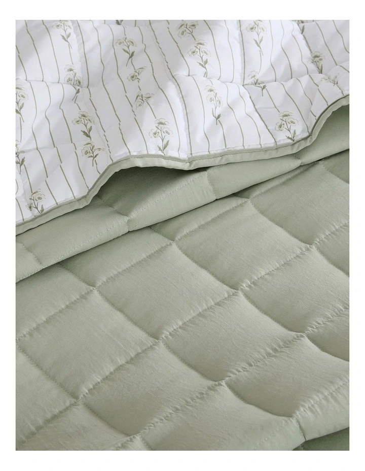 Bouquet Reversible Coverlet Set In Sage image 3