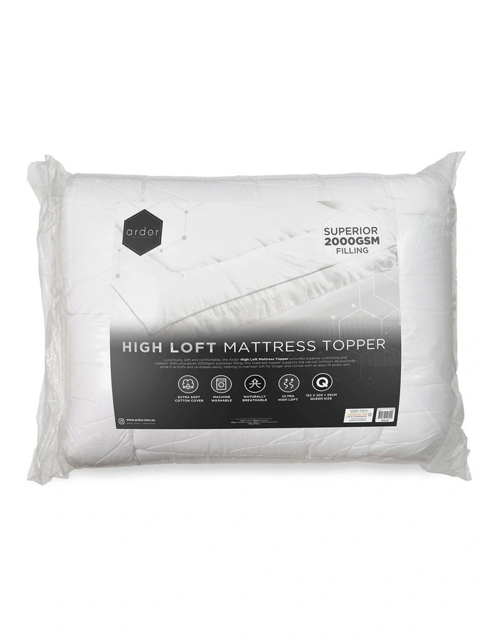 2000GSM Standard Microfibre Mattress Topper In White image 3