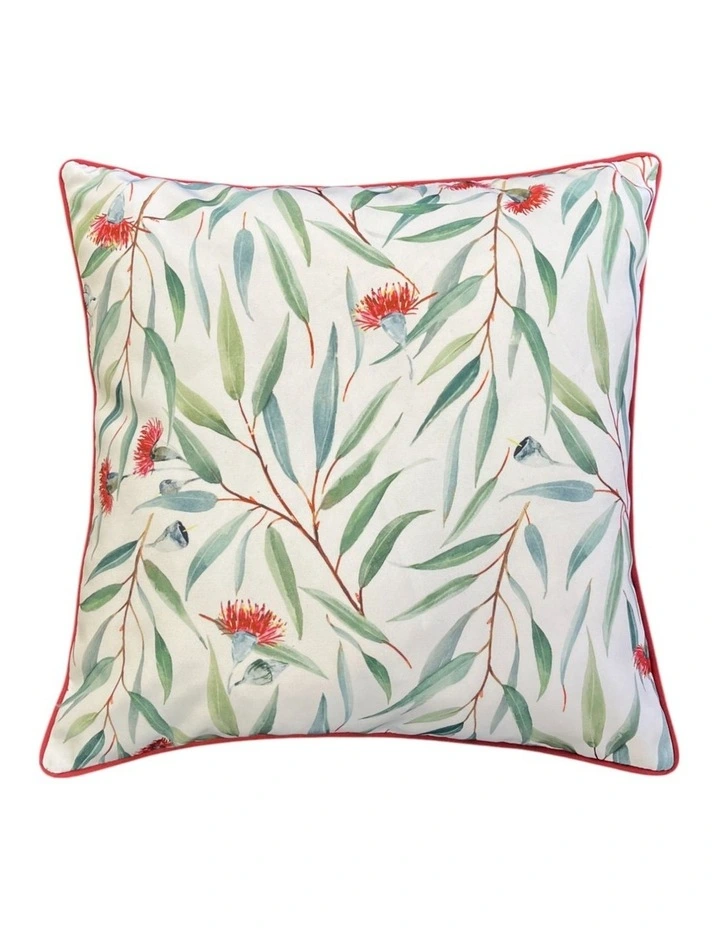 Wattle Outdoor Cushion 50x50x12cm Green & Red Multi image 1