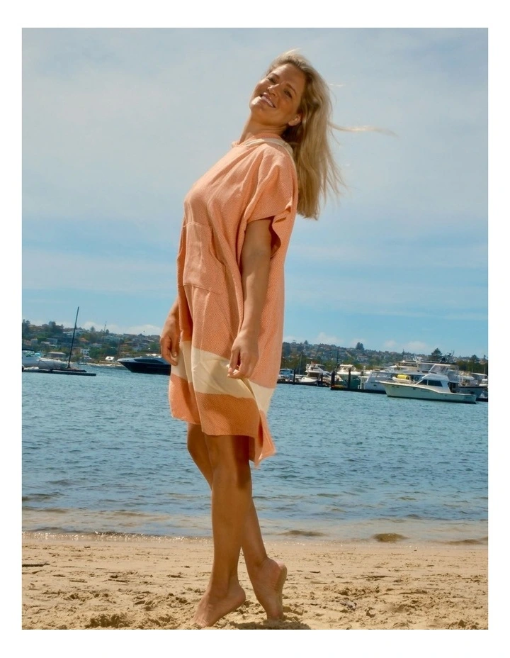 Hooded Beach Towel in Orange image 7