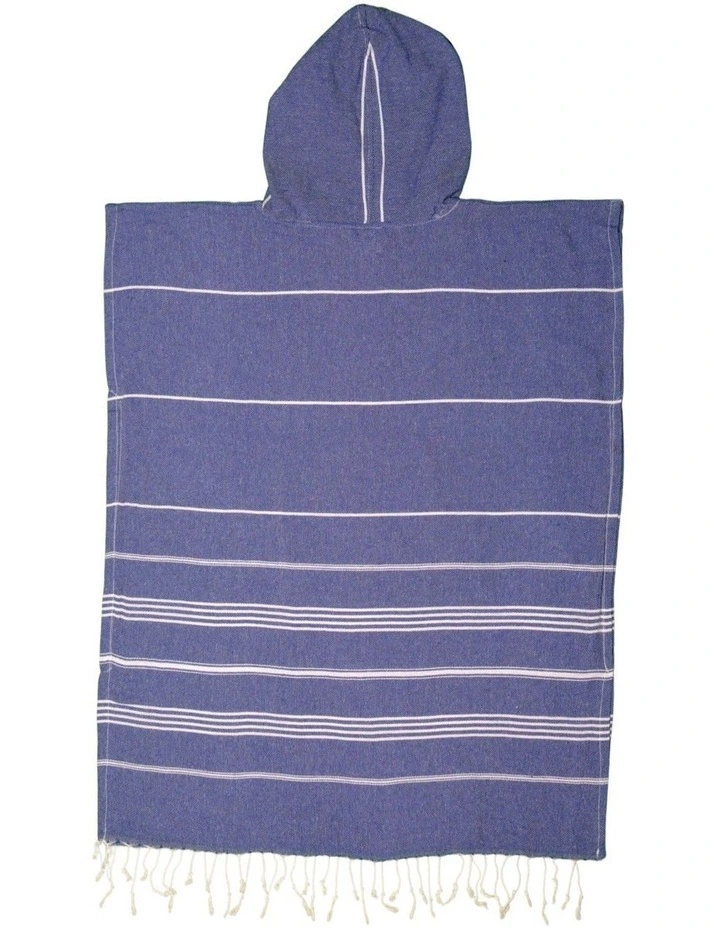 Hooded Beach Towel in Navy Stripes image 2