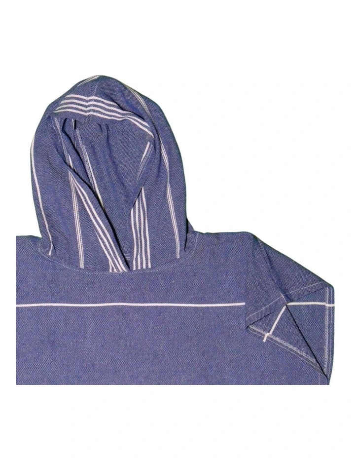 Hooded Beach Towel in Navy Stripes image 5