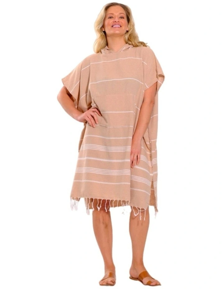 Hooded Beach Towel in Pale Brown image 3