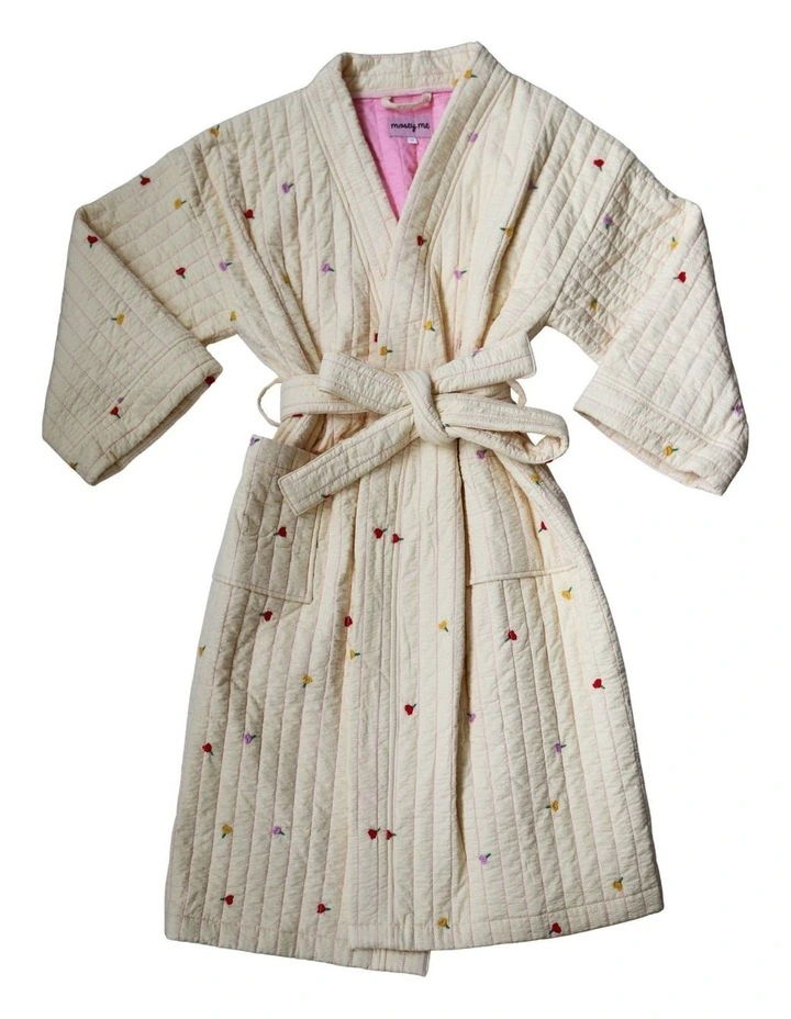 Forget Me Not Embroidered Quilted Robe image 1