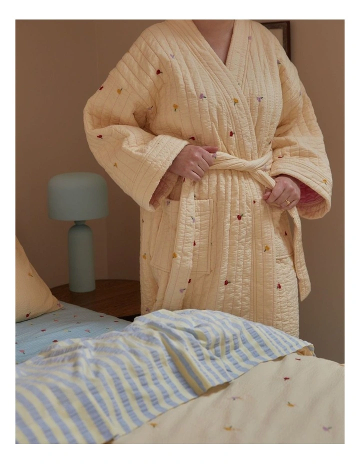 Forget Me Not Embroidered Quilted Robe image 2