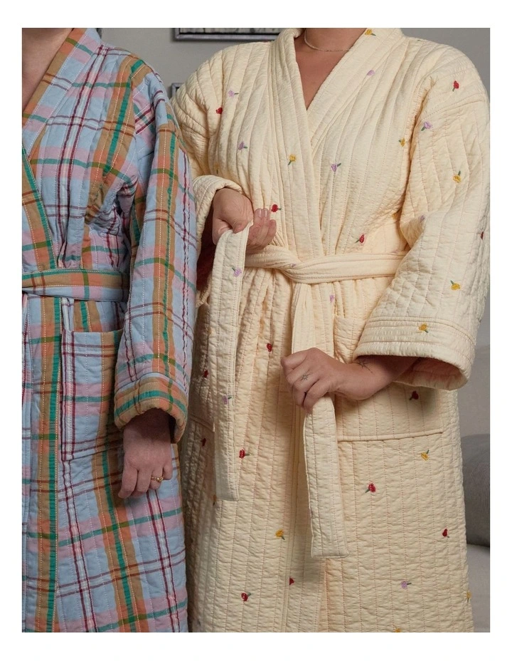 Forget Me Not Embroidered Quilted Robe image 3