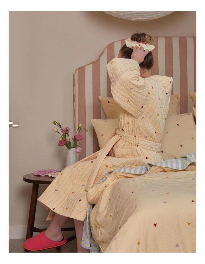 Forget Me Not Embroidered Quilted Robe image 4