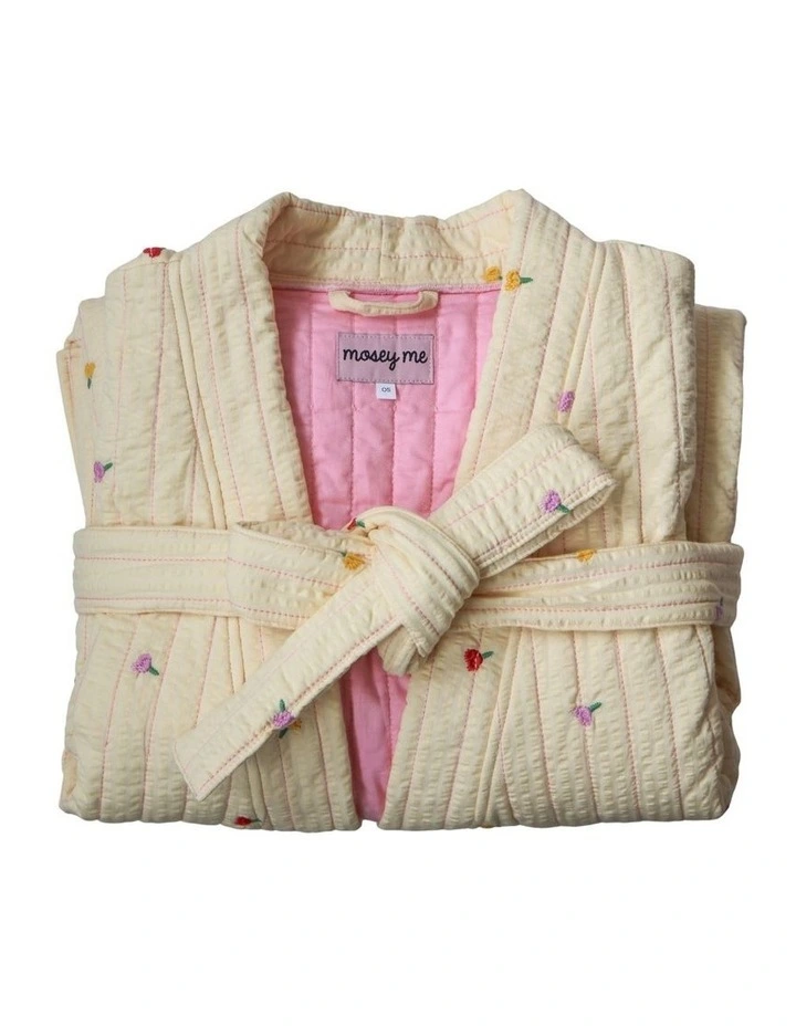 Forget Me Not Embroidered Quilted Robe image 5