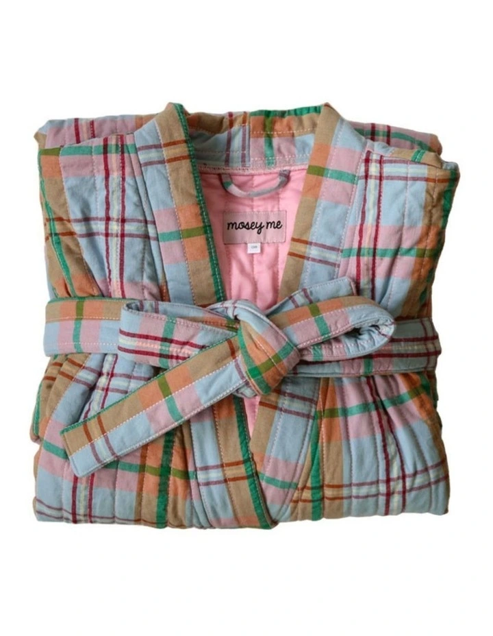 Confetti Plaid Quilted Robe image 4