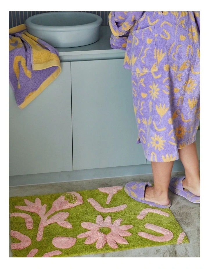 Floral Dreams Terry Robe in Purple image 2