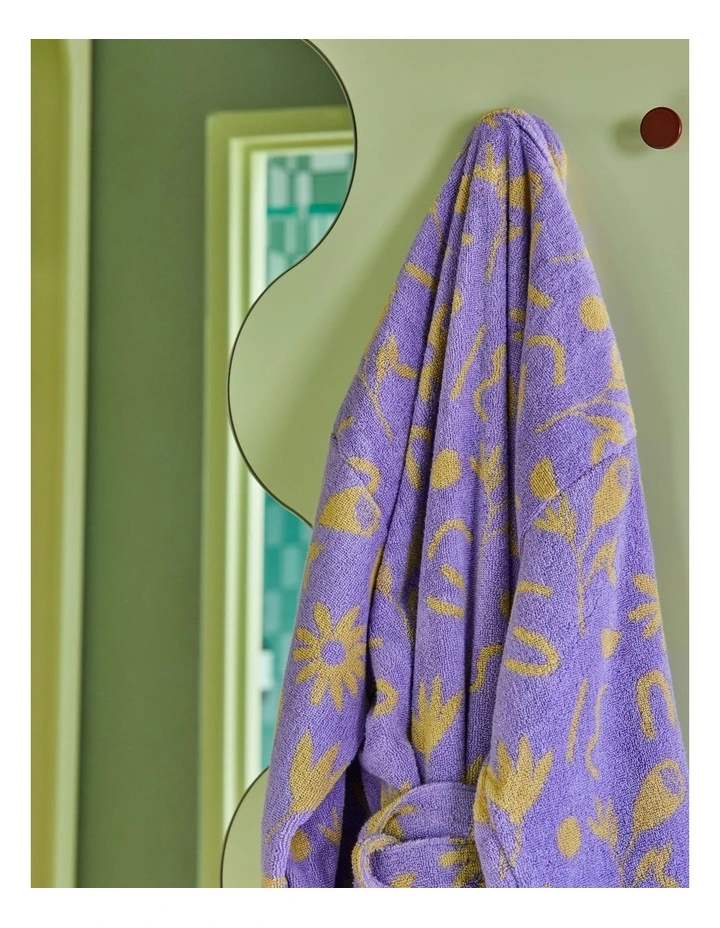 Floral Dreams Terry Robe in Purple image 3
