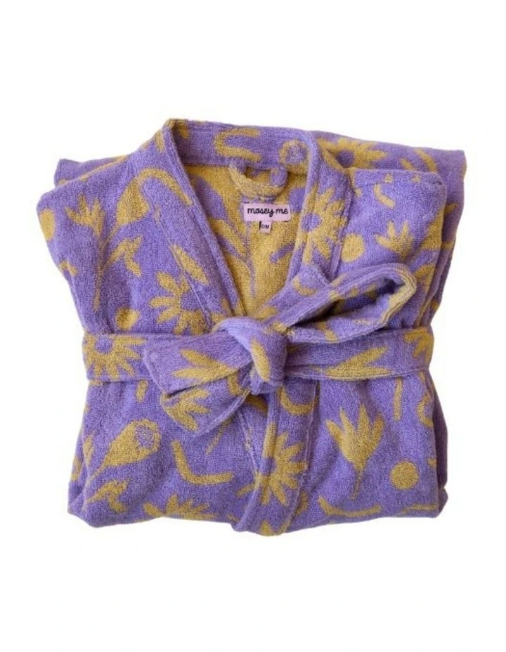 Floral Dreams Terry Robe in Purple image 5