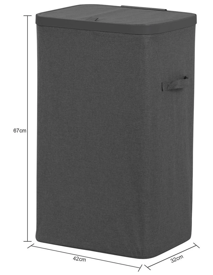 Sherwood Voyager Laundry Hamper 60L Faux Linen 42x32x67cm Slate image 6