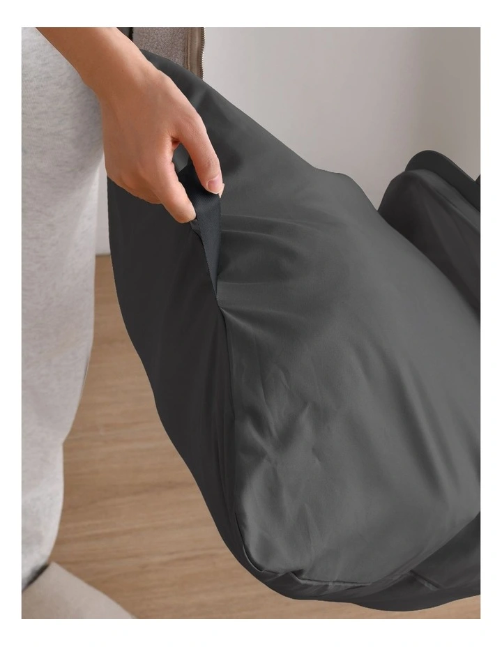 Sherwood Voyager 3-Section Laundry Hamper 120L Faux Linen 64x40x67cm Slate image 3