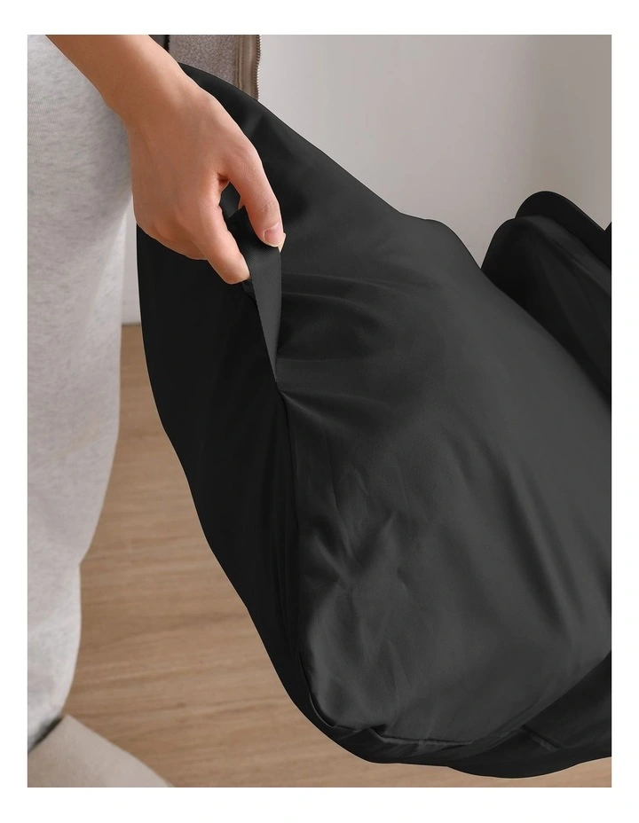 Sherwood Voyager Laundry Hamper 60L Faux Linen 42x32x67cm Black image 3