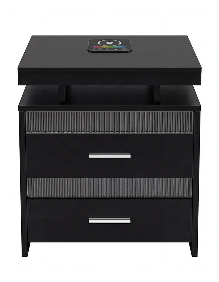 Levede Smart Bedside Table Charging Station Motion Sensor Modern Nightstand image 2