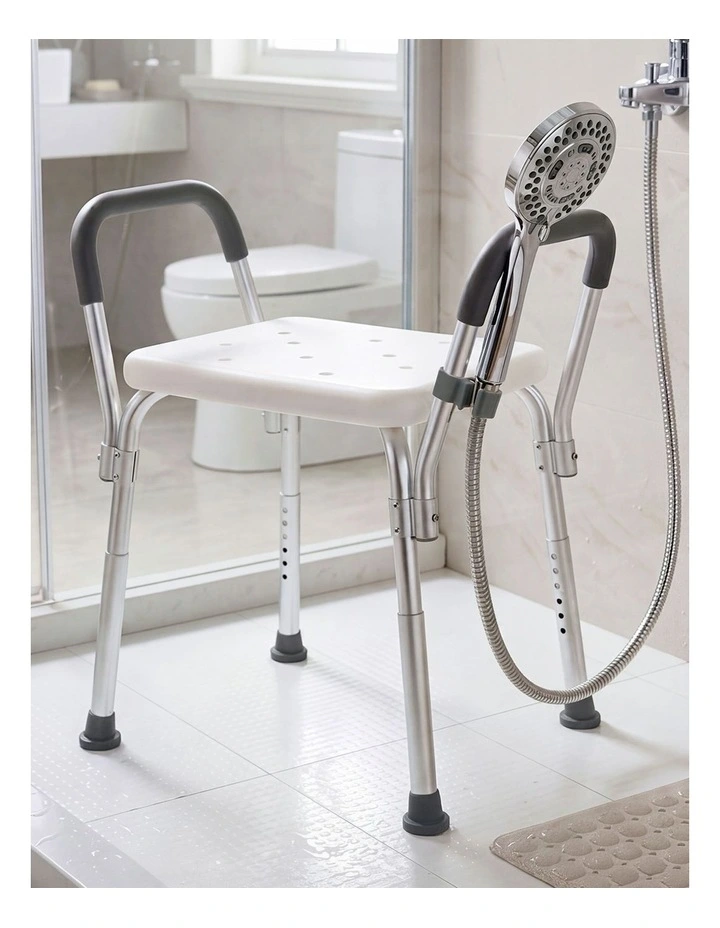 Levede Adjustable Shower Chair Bath Seat with Arms Portable Non Slip Bathroom image 7