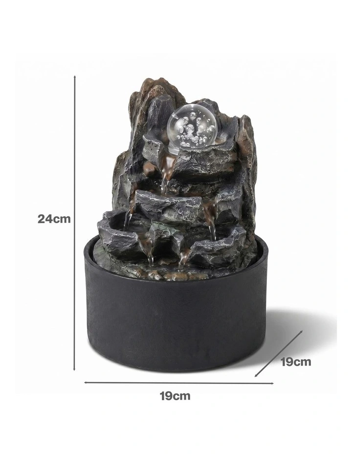 Spector Tabletop Water Fountain Resin Indoor Water Feature 3 Flow Levels Office image 3