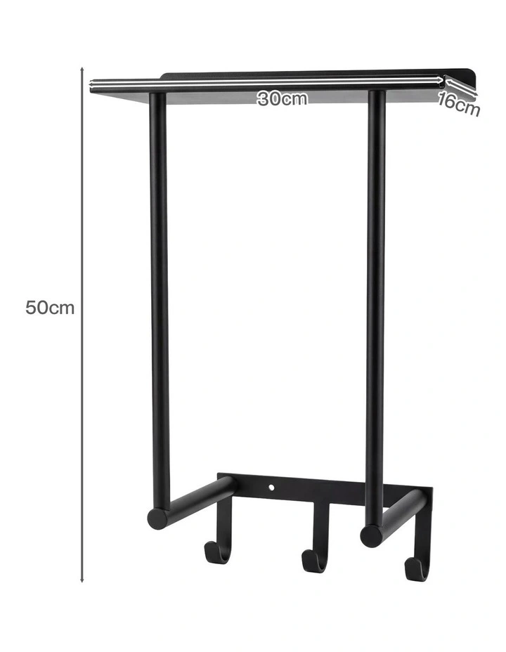 Levede Wall Mounted Towel Rack Towel Holder 3 Hooks Bathroom Towel Storage image 3