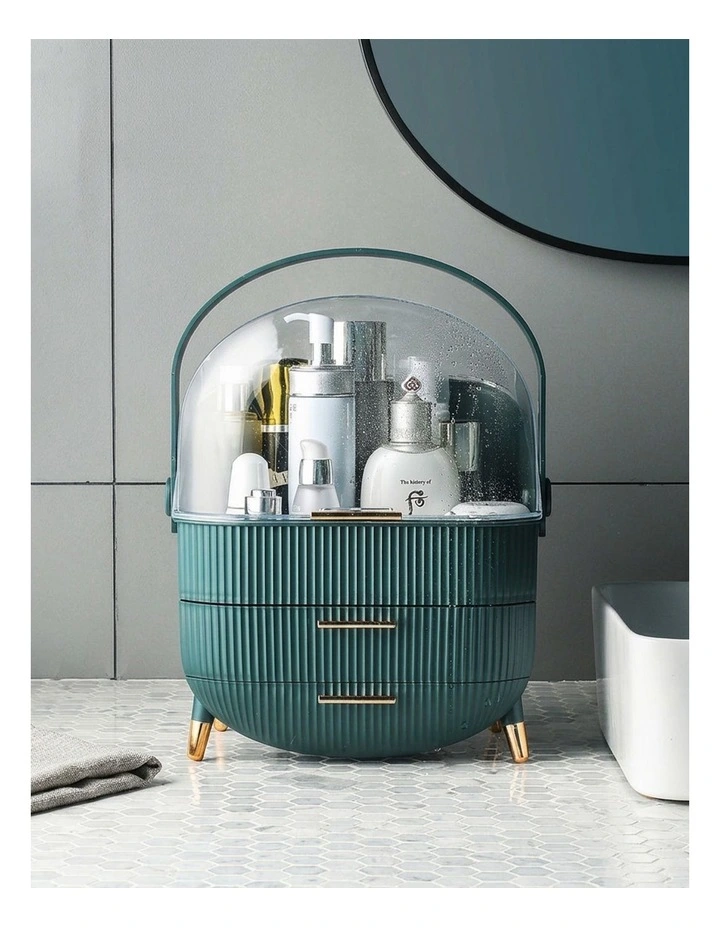 SOGA Green Cosmetic Jewellery Organiser LED Mirror Vanity Set image 3