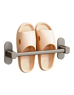 SOGA Slipper Rack 29cm Black Aluminium Self-Adhesive