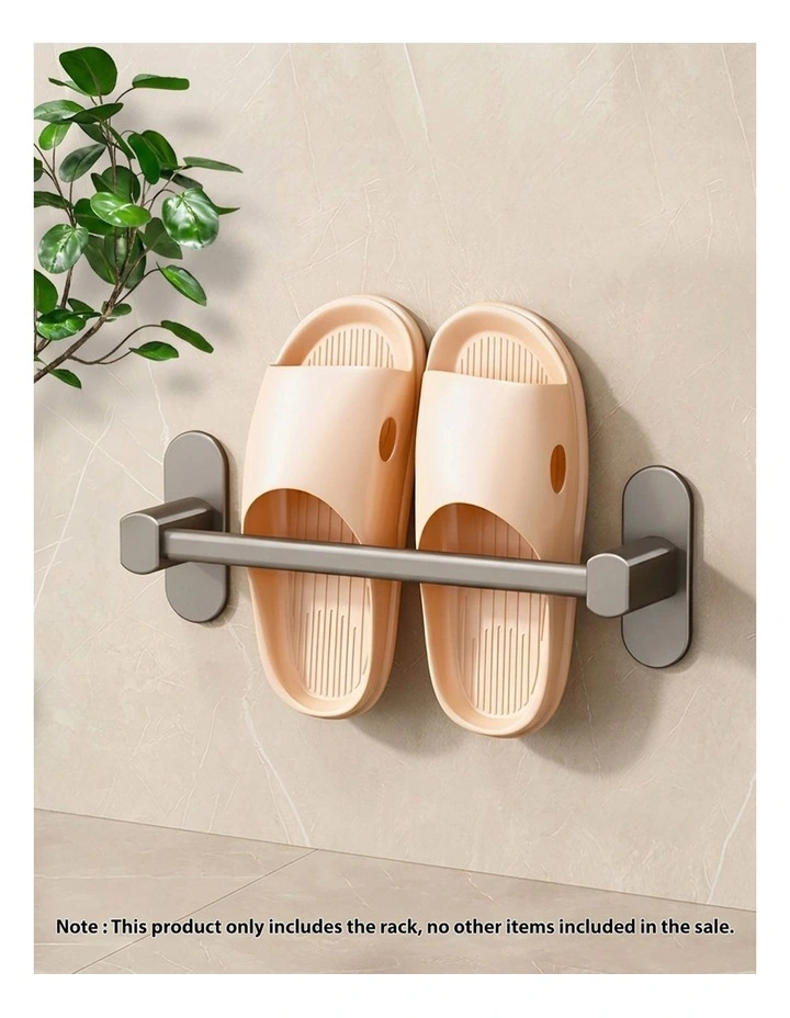 SOGA Slipper Rack 29cm Black Aluminium Self-Adhesive image 2