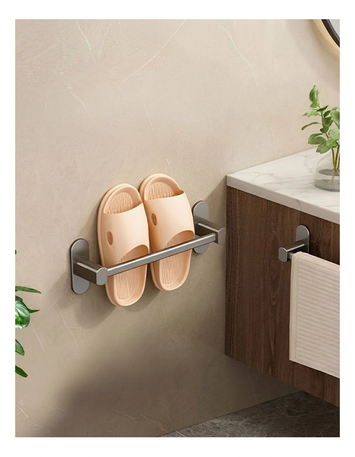 SOGA Slipper Rack 29cm Black Aluminium Self-Adhesive image 3