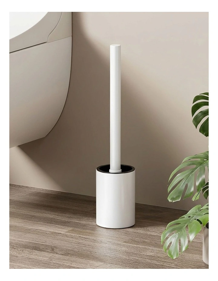 SOGA 2X 27cm Wall Mounted Toilet Brush Holder Bathroom Cleaning Brush White image 2