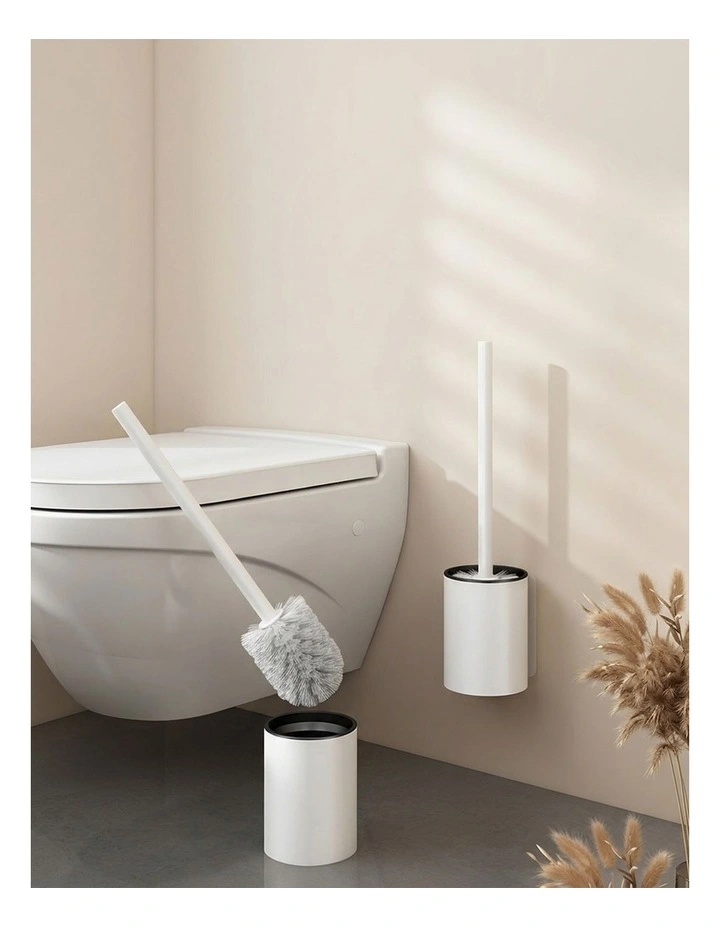 SOGA 2X 27cm Wall Mounted Toilet Brush Holder Bathroom Cleaning Brush White image 3