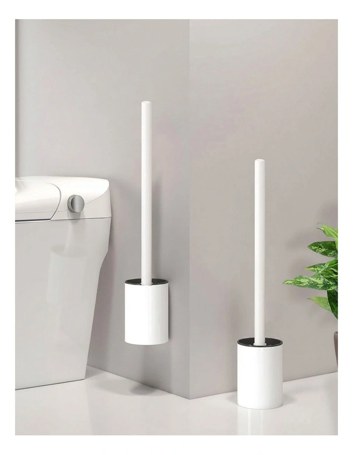 SOGA 2X 27cm Wall Mounted Toilet Brush Holder Bathroom Cleaning Brush White image 4