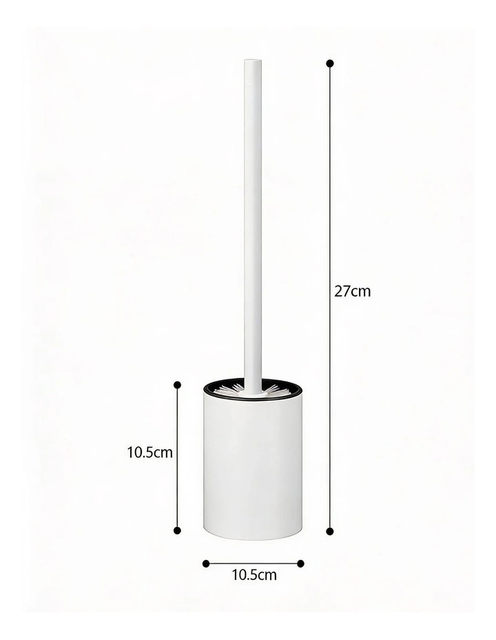 SOGA 2X 27cm Wall Mounted Toilet Brush Holder Bathroom Cleaning Brush White image 5