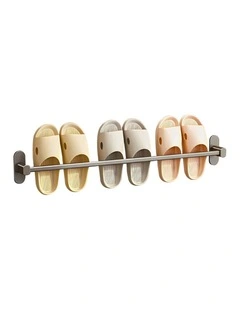 SOGA Slipper Rack 69cm Black Aluminium Self-Adhesive
