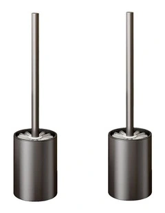 SOGA 2X 27cm Wall Mounted Toilet Brush Holder Bathroom Cleaning Brush Dark Grey