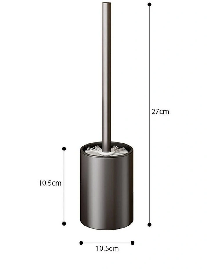 SOGA 2X 27cm Wall Mounted Toilet Brush Holder Bathroom Cleaning Brush Dark Grey image 5