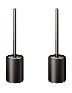SOGA 2X 27cm Wall Mounted Toilet Brush Holder Bathroom Cleaning Brush Black