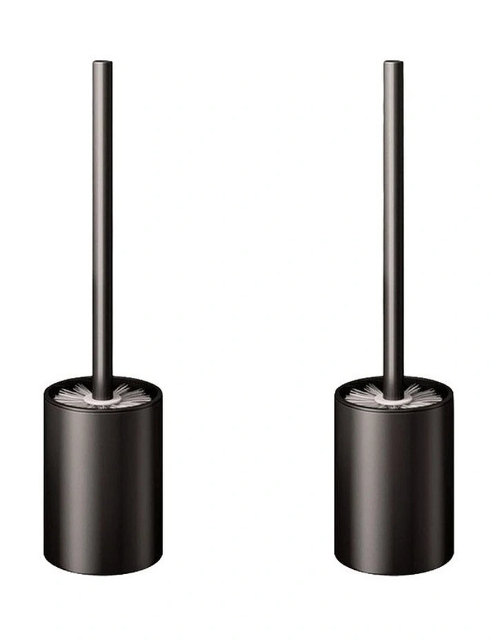 SOGA 2X 27cm Wall Mounted Toilet Brush Holder Bathroom Cleaning Brush Black image 1