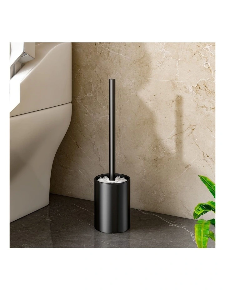 SOGA 2X 27cm Wall Mounted Toilet Brush Holder Bathroom Cleaning Brush Black image 2