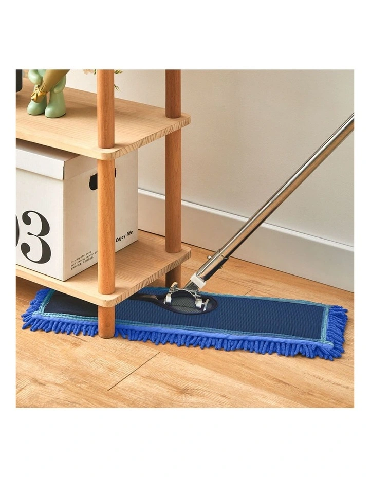 SOGA Flat Mop Replacement Pad 100 x 22cm Blue image 2