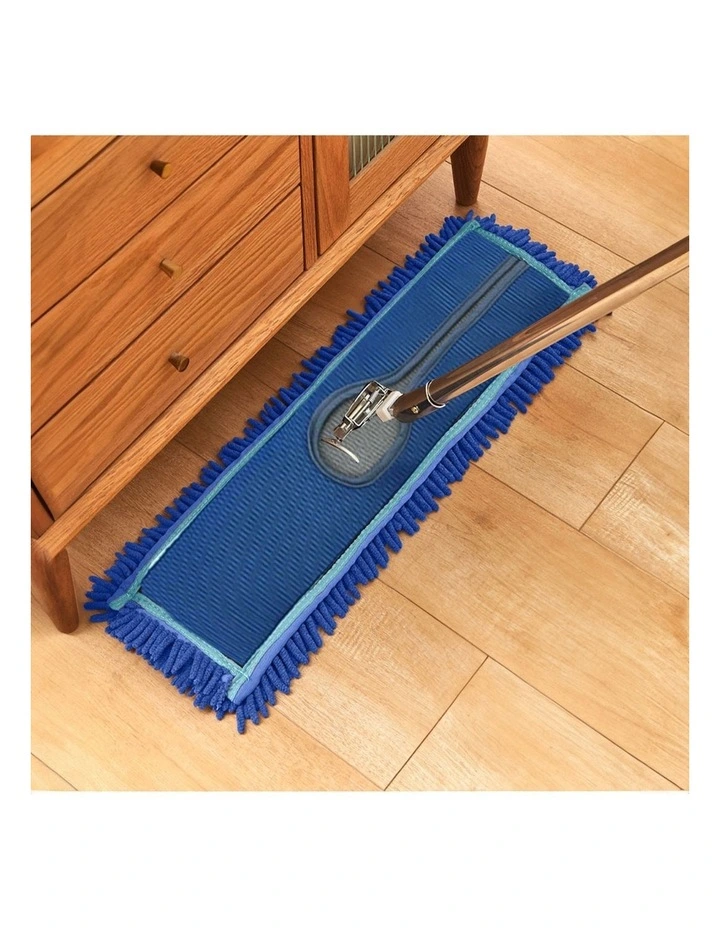 SOGA Flat Mop Replacement Pad 100 x 22cm Blue image 3