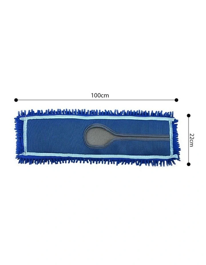 SOGA Flat Mop Replacement Pad 100 x 22cm Blue image 6