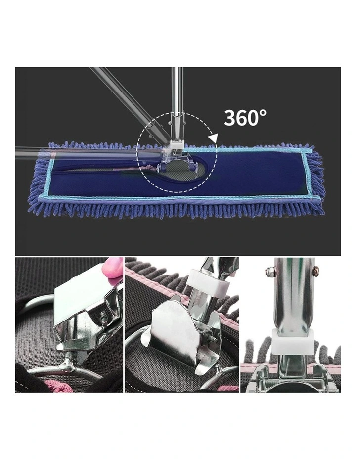 SOGA Flat Mop Replacement Pad 100 x 22cm Blue image 7