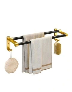 SOGA Double Towel Rail 61cm with Hooks