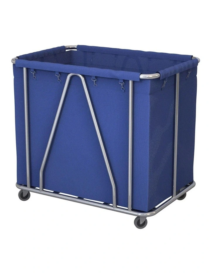 SOGA Large Stainless Steel Commercial Laundry Trolley with Wheels - Blue image 1