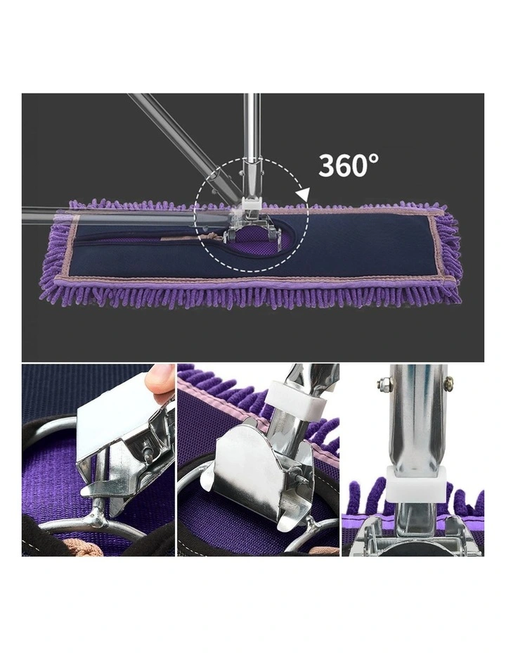 SOGA Flat Mop Replacement Pad 90 x 22cm Purple image 6