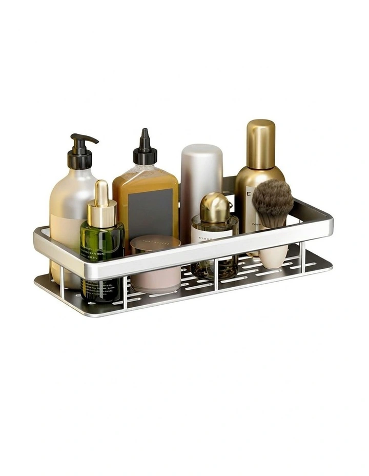 SOGA Shower Caddy 33cm Silver Self-Adhesive image 1