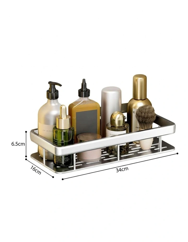 SOGA Shower Caddy 33cm Silver Self-Adhesive image 6