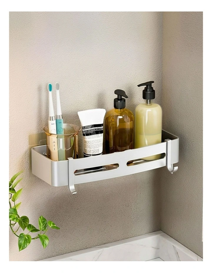 SOGA Shower Caddies 2 Pack 33cm Silver with Hooks image 5