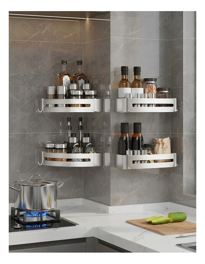 SOGA Shower Caddies 2 Pack 33cm Silver with Hooks image 7