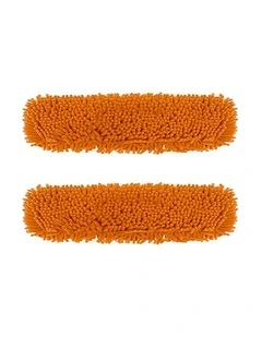SOGA Flat Mop Replacement Pads 60 x 12cm Orange 2 Pack